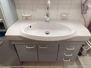 verschenke Badezimmer Hochschrank, Waschtischunterscharnk u. Waschbecken Bild 2