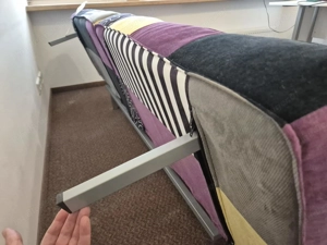 Cooles Samt-Schlafsofa mit Patchwork-Muster Bild 8