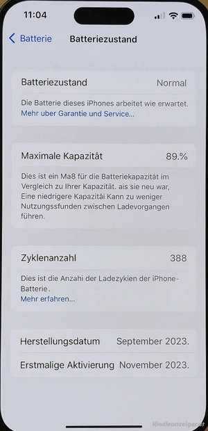 Iphone 15 Pro Max 256GB 89% Bild 5