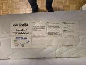 Neuwertige 7-Zonen SEMBELLA MATRATZE - Überzug waschbar Bild 2