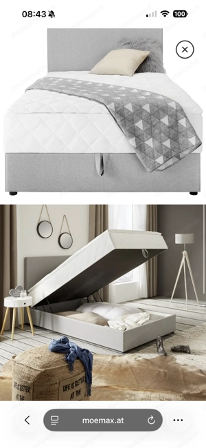 Boxspring Bett 90x200