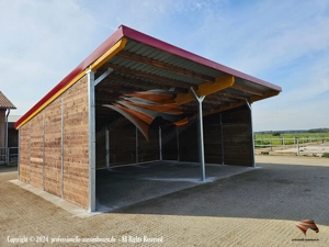 Offenstall kaufen & Weidehütte | Pferdeunterstand - Heuraufe für Pferde Bild 8