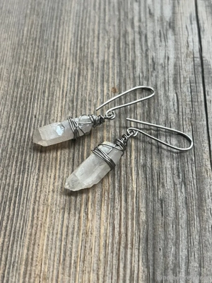 Aura Quarzkristall Ohrringe Bild 4