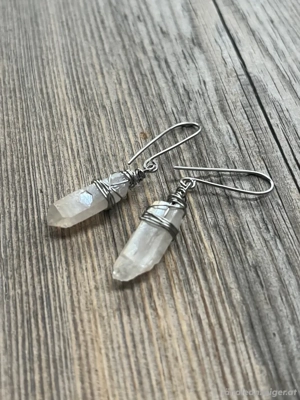 Aura Quarzkristall Ohrringe Bild 3