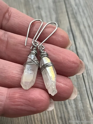 Aura Quarzkristall Ohrringe Bild 2