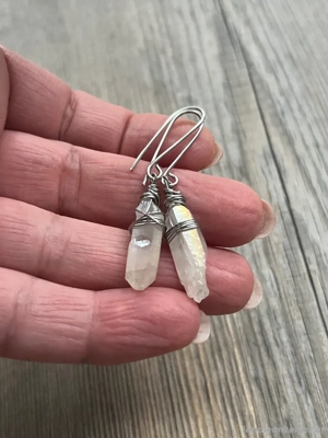 Aura Quarzkristall Ohrringe