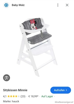 Hauck Hochstuhl Sitzauflage Bild 2