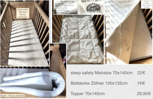 Gitterbett Zirbe Gitterbettgarnitur Topper ab 15,50Euro Bild 5