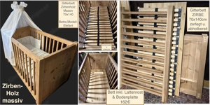 Gitterbett Zirbe Gitterbettgarnitur Topper ab 15,50Euro Bild 2