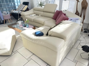 Echtledersofa inkl. Hocker Bild 2