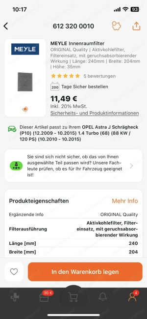 Ersatzteile Opel Astra J P10 1,4 Turbo 120Ps Bild 3