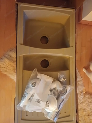 Spülbecken neu Originalverpackung Mineralwerkstoff Bild 3