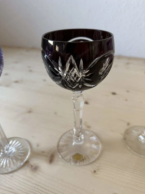 4 Stk. Kristallgläser, handgeschliffen, bunt Bild 3