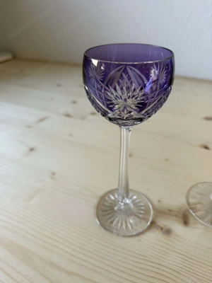 4 Stk. Kristallgläser, handgeschliffen, bunt Bild 2