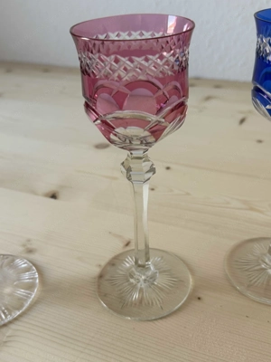 4 Stk. Kristallgläser, handgeschliffen, bunt Bild 4