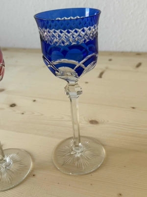 4 Stk. Kristallgläser, handgeschliffen, bunt Bild 5