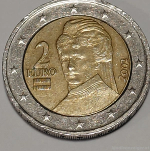 2 Euro Münze 2002 Österreich Fehlprägung  Bild 2