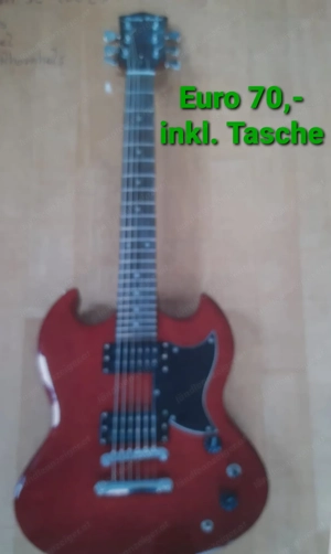 Rote E-Gitarre inkl. Tasche 