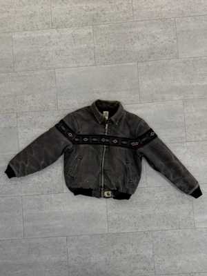 Vintage Carhartt Black Grey Aztec Jacket XL perfect wear & distressing 90 s- Bild 3