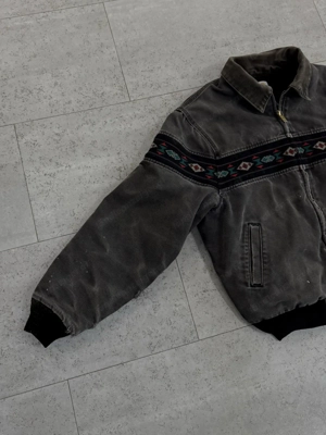 Vintage Carhartt Black Grey Aztec Jacket XL perfect wear & distressing 90 s- Bild 5