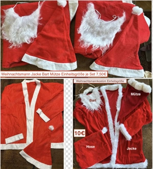 Weihnachtsmann Kostüm mit Bart