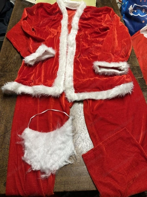 Weihnachtsmann Kostüm mit Bart Bild 2