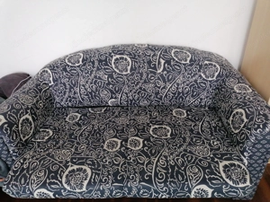 Ausziehcouch blau weiß  Bild 2