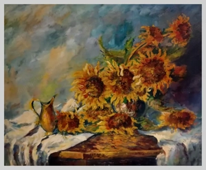 Gemälde, Sonnenblumen von German Bolter, Öl Acryl
