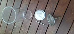 Grablaterne aus Edelstahl, Kerzenhalter mit Erdspieß Bild 4