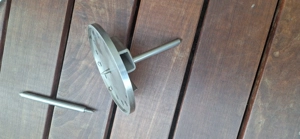 Grablaterne aus Edelstahl, Kerzenhalter mit Erdspieß Bild 3