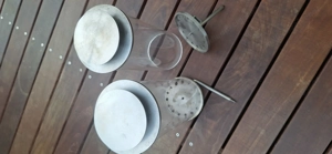 Grablaterne aus Edelstahl, Kerzenhalter mit Erdspieß Bild 2