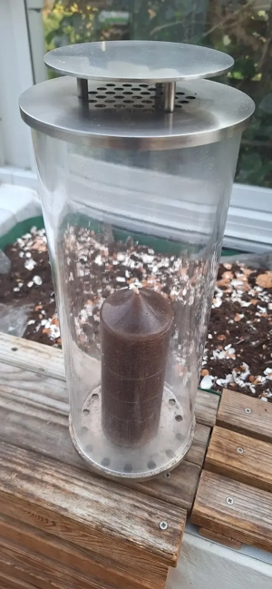 Grablaterne aus Edelstahl, Kerzenhalter mit Erdspieß