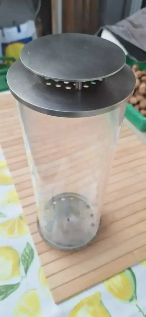 Grablaterne aus Edelstahl, Kerzenhalter mit Erdspieß Bild 5