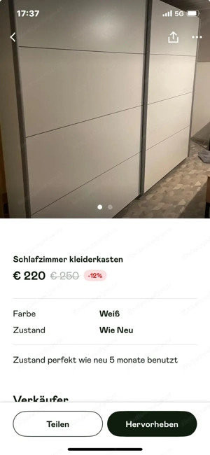 Kleiderschrank Maße steht auf dem Foto Bild 2