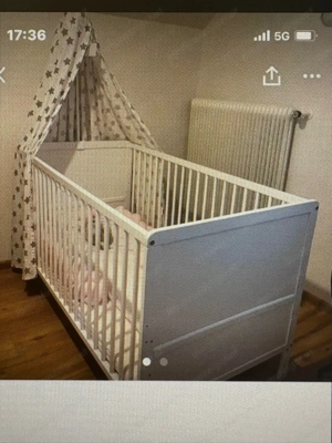 Verkaufe Gitterbett mit Matratze im guten Zustand