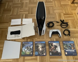PS5( PlayStation 5) Pro 2TB Konsole+Disc Laufwerk+Standfub+4 PS4 Spiele 
