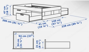 Bett 140x200 mit Matratze (Brimnes - Ikea) Bild 2