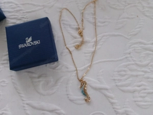 Swarovski - Halskette gold   blau  Bild 2