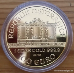 Wiener Philharmoniker Proof Satz: 1 Unze und 1 4 Unze Wiener Philharmoniker Gold Bild 3