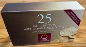 Wiener Philharmoniker Proof Satz: 1 Unze und 1 4 Unze Wiener Philharmoniker Gold Bild 2