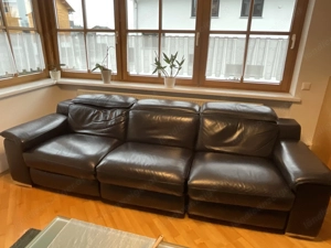 Sitzgarnitur echtes Leder, dunkelblau Bild 1