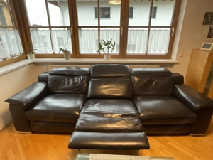 Sitzgarnitur echtes Leder, dunkelblau Bild 3