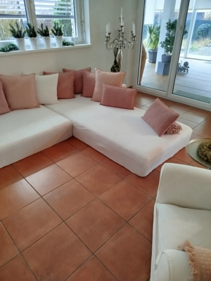 behelfsmäßige "Couch" mit Couchsessel für Partyraum zu verschenken Bild 3