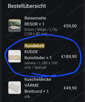 hochwertiges Hunde Kunstleder Bett