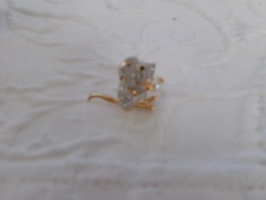 Knopfbrosche Maus vergoldet  Bild 3