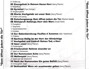 "Gott öffnet jedem die Tür" Radiomesse Institut St. Josef 2002 CD (Elmar Simma, Lisa Hilti) Bild 3