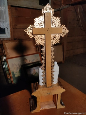 Hausaltar   Kruzifix Antik Bild 3