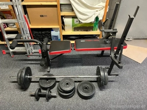 Hantelbank mit Zubehör Bild 2