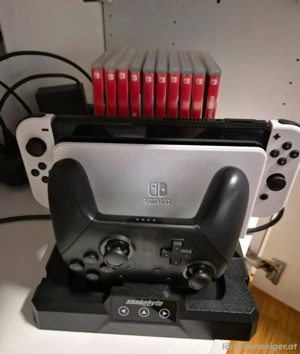 Nintendo Switch Oled + Pro Controller +11 Spiele+Tasche+Box Bild 3