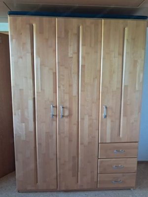 Kleiderschrank 3-türig stabverleimtes Massivholz Erle